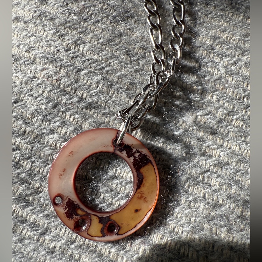 mother of pearl circle charm